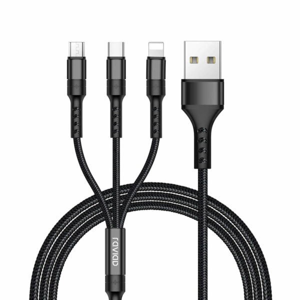 Câble 3-en-1 USB vers micro-USB, USB-C, Lightning - 1.2m