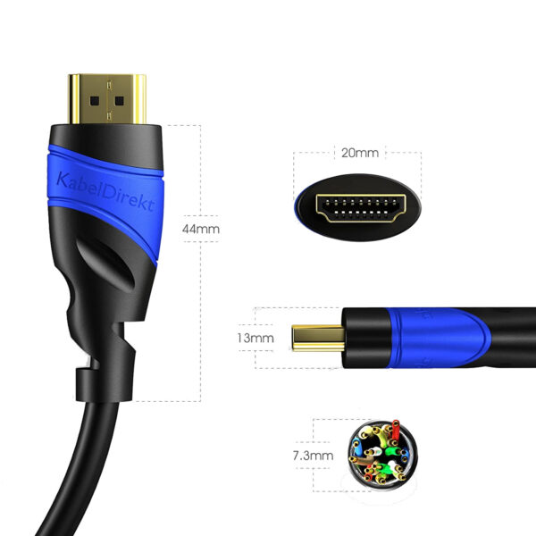 Câble HDMI 2.0 4K noir - 2 mètres