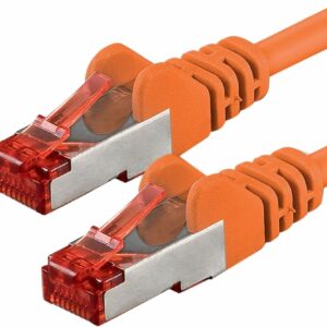 Câble RJ45 catégorie 6 S/FTP 2m camera vidéo surveillance (Orange)