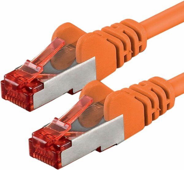 Câble RJ45 catégorie 6 S/FTP 2m camera vidéo surveillance (Orange)